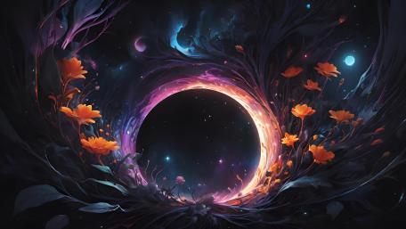 Mystical Floral Gateway to the Cosmos wallpaper