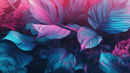 Tropical Serenity in Pink and Blue wallpaper