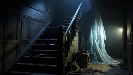 Whispers from the Abandoned Staircase wallpaper