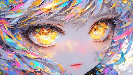 Enchanting Gaze of a Manga Muse wallpaper