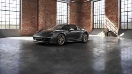 Sleek Porsche 911 Targa in Urban Loft Setting wallpaper