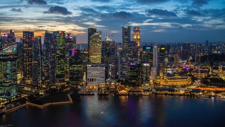 Marina Bay Nightscape Elegance wallpaper