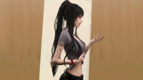 Mystical Inked Maiden wallpaper