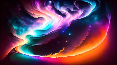 Cosmic Dance of Colorful Nebula Swirls wallpaper