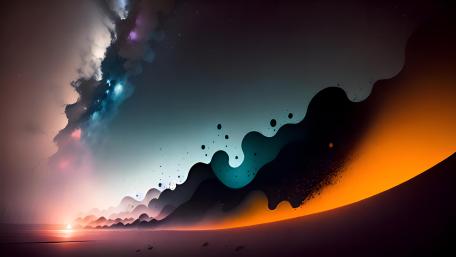 Cosmic Waves at Night's Edge wallpaper