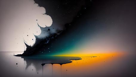 Cosmic Splash In Twilight Hues wallpaper