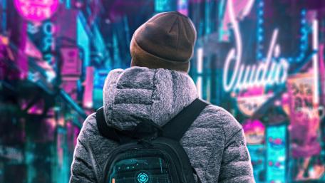 Cyberpunk Dreams in Neon Lights wallpaper