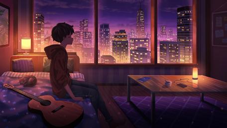 Serene Night of Melodies in the City wallpaper