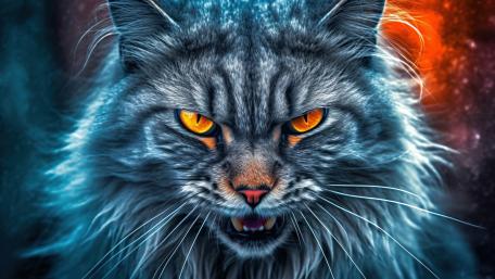 Mystical Feline Aura in 4K wallpaper