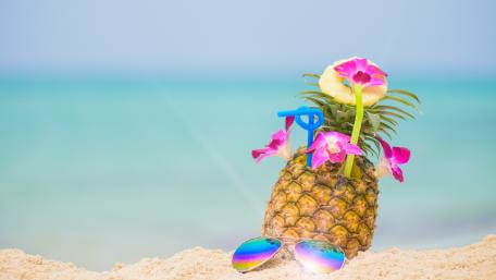 Pineapple Paradise on a Sunny Beach wallpaper