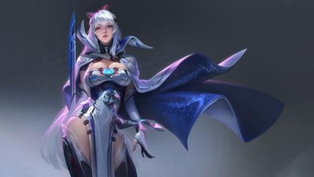 Mystical Warrior in Ethereal Armor wallpaper