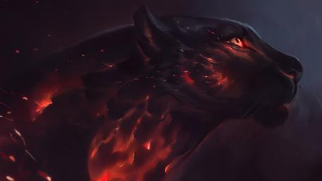 Mystical Ember Panther wallpaper