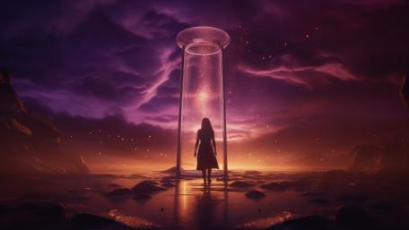 Mystical Portal in a Surreal Dusk wallpaper