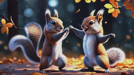 Dancing squirrels wallpaper