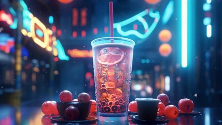 Neon Nights Beverage Bliss wallpaper