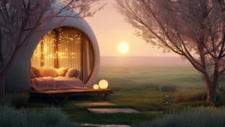 Serene Spring Evening Retreat wallpaper