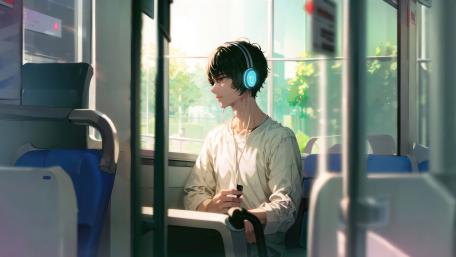 Serene Commute in Sunlit Tranquility wallpaper