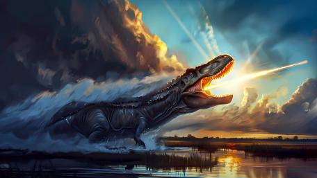 Majestic Roar of the Prehistoric Tyrant wallpaper