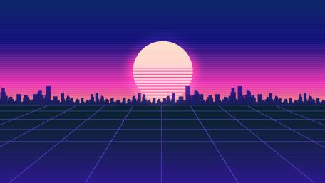 Neon Cityscape at Sunset wallpaper