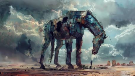 Post-Apocalyptic Mechanical Steed wallpaper