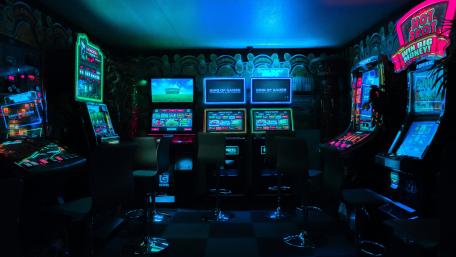 Neon Glow in the Gaming Room wallpaper