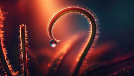 Dewdrop on a Curved Stem wallpaper