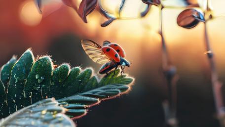 Ladybird ready to fly wallpaper