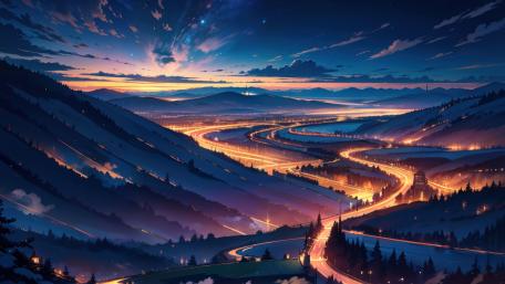 Twilight Dreamscape of a Futuristic World wallpaper