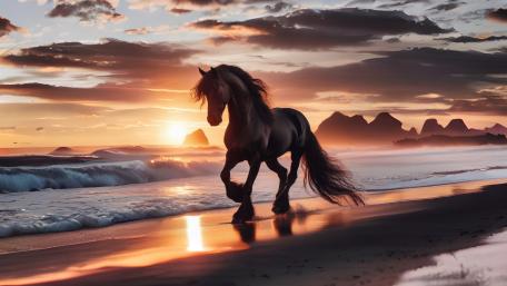 Black horse wallpaper