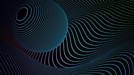 Vibrant Neon Waves in 3D wallpaper