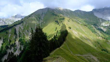 Majestic Green Slopes of Pointe de Chaurionde wallpaper