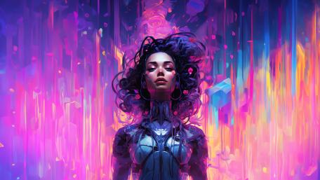 Vibrant Cyberpunk Reverie wallpaper