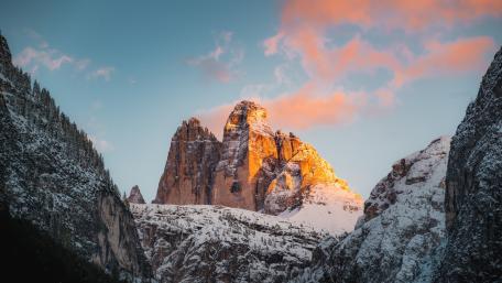 Majestic Sunset over the Tre Cime di Lavaredo wallpaper