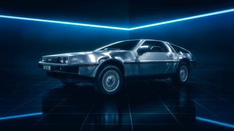 DeLorean DMC-12 Under Futuristic Lights wallpaper