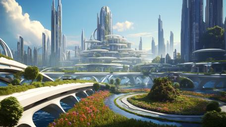 A Vision of Eco-City Harmony wallpaper