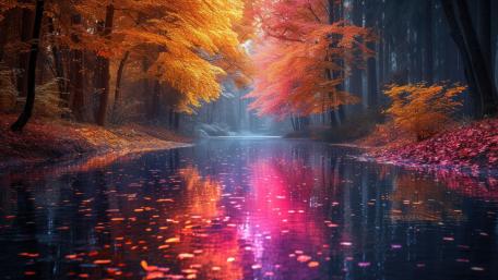 Mystic Autumn Reflections wallpaper
