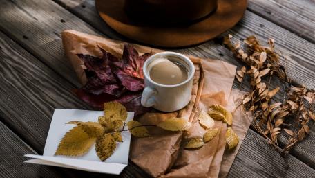 Autumn Serenity with Coffee wallpaper