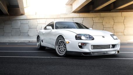 Iconic White Toyota Supra Under the Bridge wallpaper