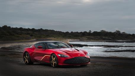 Aston Martin DBS GT Zagato Against Coastal Backdrop wallpaper