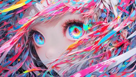 Vivid Fantasy: An AI Anime Vision wallpaper