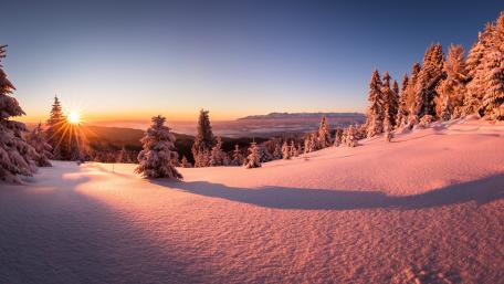 Winter's First Light Over Tatra Mountains wallpaper