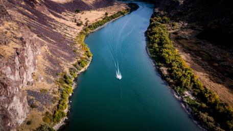 Aerial Majesty of River Serenity wallpaper