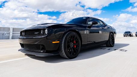 Black Dodge Challenger SRT Hellcat in 4K wallpaper