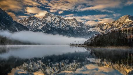 Almsee Tranquility in the Austrian Alps wallpaper