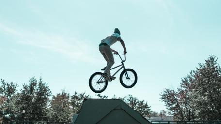 BMX High Flyer Captured Mid-Air wallpaper