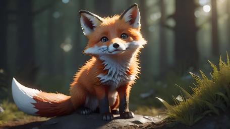 Charming Red Fox in Enchanted Forest wallpaper