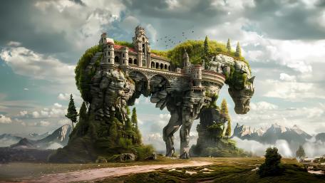Colossal Horse in Mythical Realm wallpaper