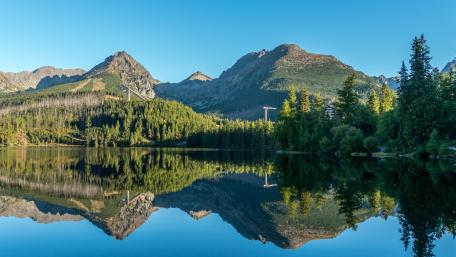 Tranquil Mountain Lake Panorama wallpaper