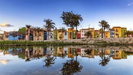 Colorful Reflection in Vila Joiosa wallpaper