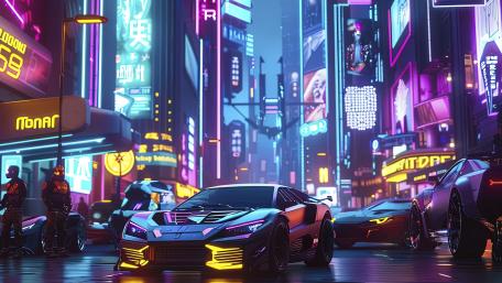 Neon Dreams of Future Nights wallpaper